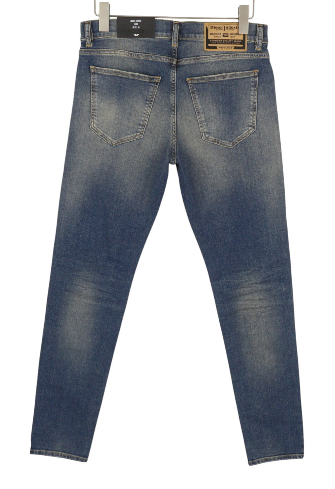 DIESEL 2019 D-Strukt R0992 Men Jeans W32/L34 Blue Faded Distress Slim RRP250