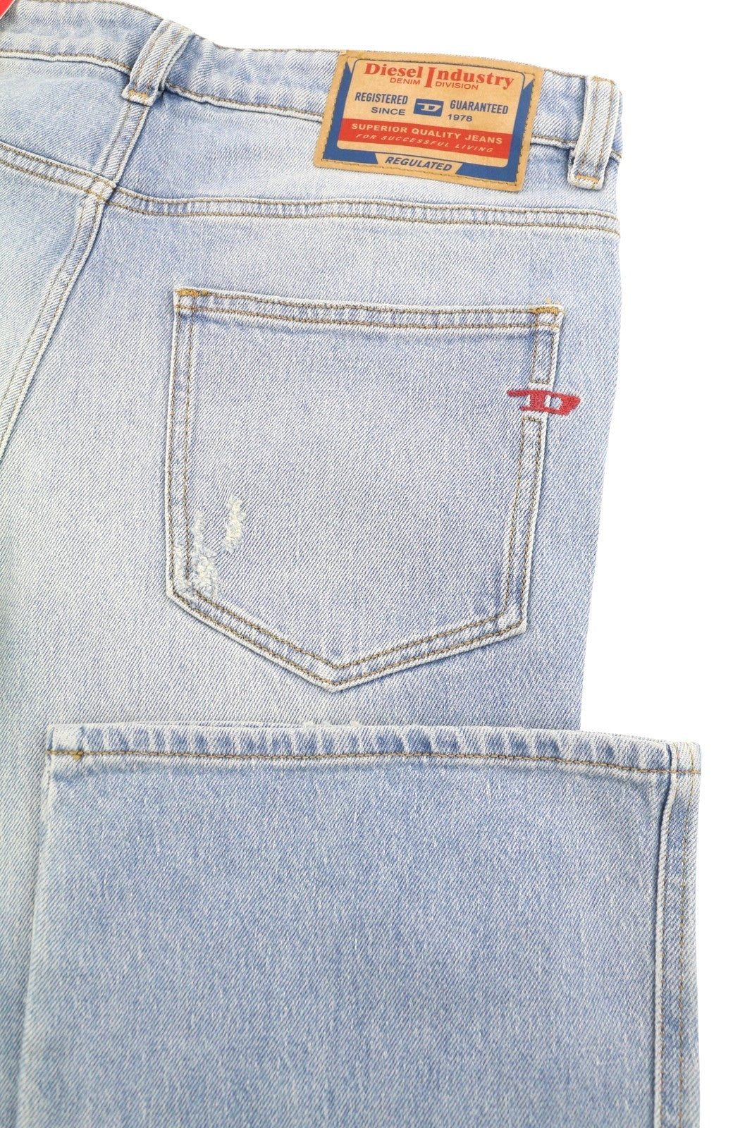 DIESEL 1998 D-Buck 09H39 Men Jeans W32/L32 Blue Distress Slim Bootcut RRP195