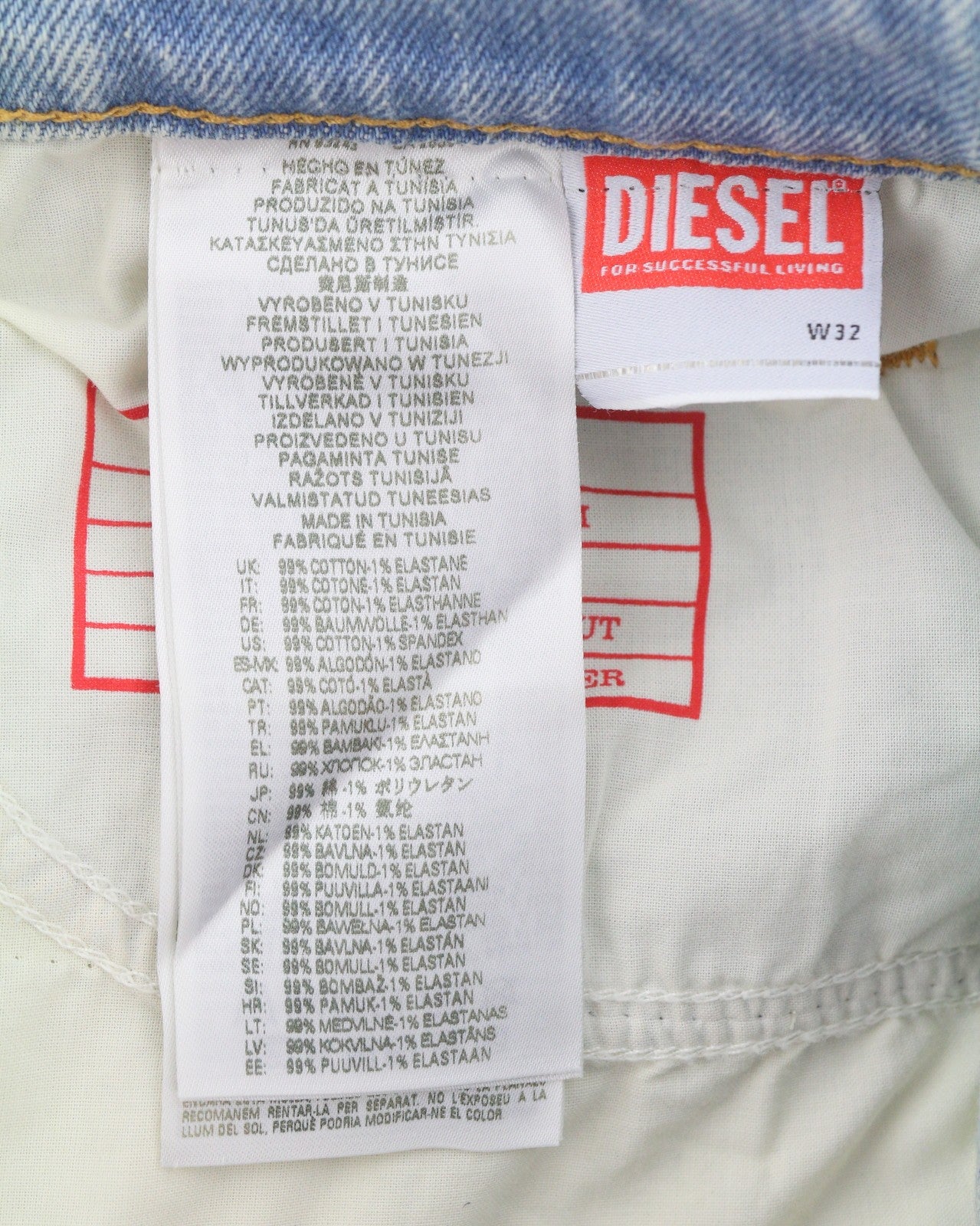 DIESEL 1998 D-Buck 09H39 Men Jeans W32/L32 Blue Distress Slim Bootcut RRP195