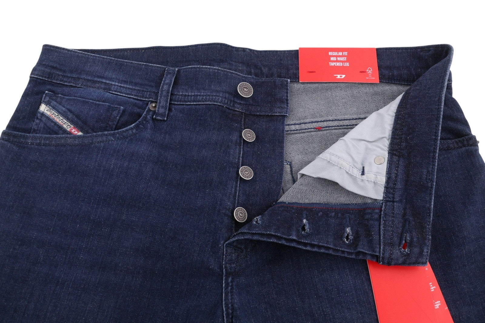 DIESEL 2023 D-Finitive 0CNAA Men Jeans W32/L34 Blue Faded Regular Tapered RRP150