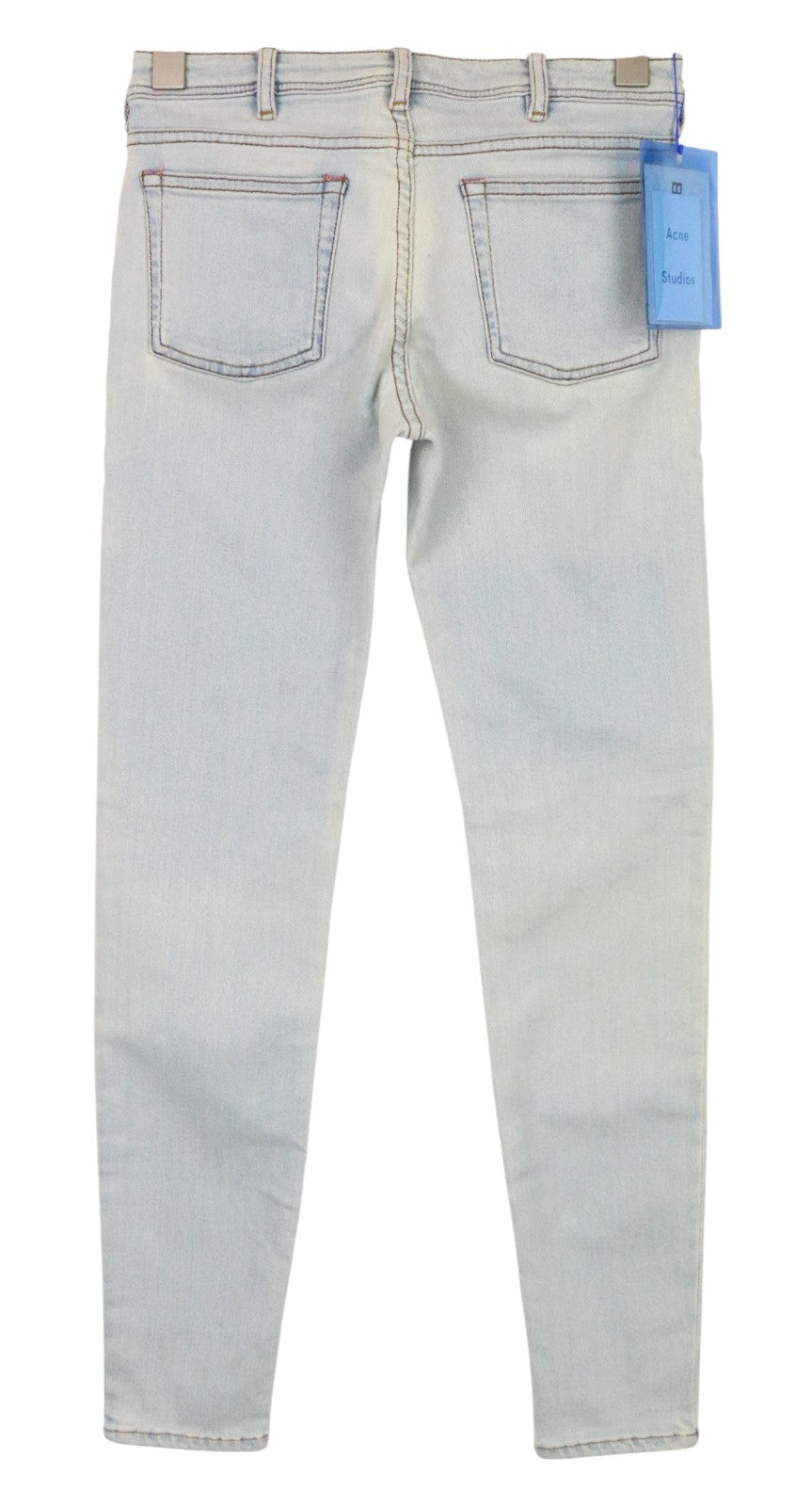 ACNE STUDIOS Climb Women Jeans W26/L34 Skinny Washed Cotton Stretch Light Blue