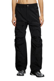 DIESEL P-Danzel Men Trousers 50 W34 Black Utility Relaxed Leg Cargo RRP275