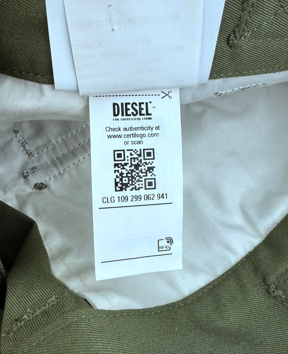 DIESEL P-Argym Men Trousers 54 W34 Khaki Green Regular Fit Cargo RRP225