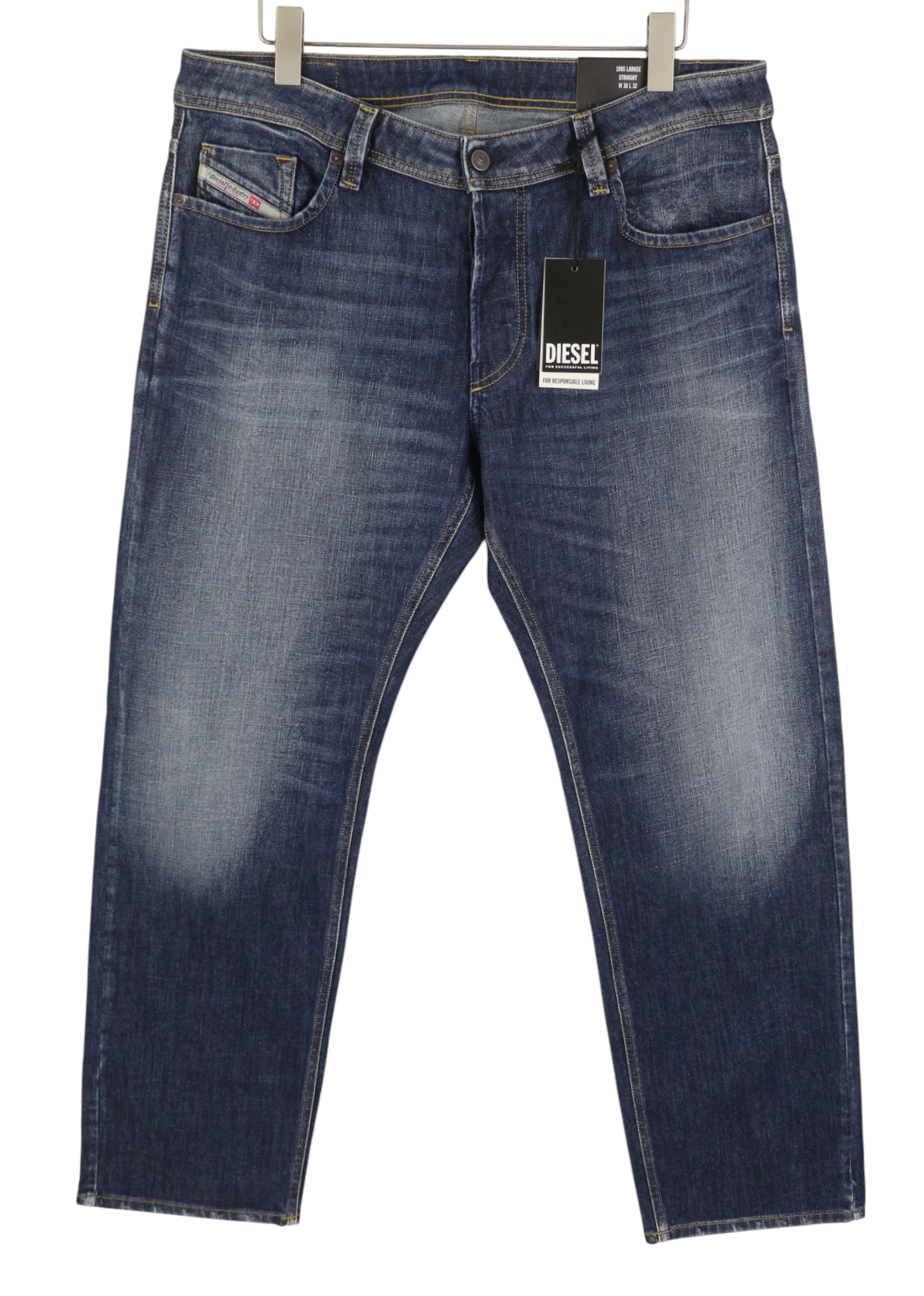 DIESEL 1985 Larkee R917X Men Jeans W38/L32 Blue Whiskers Faded Straight RRP195