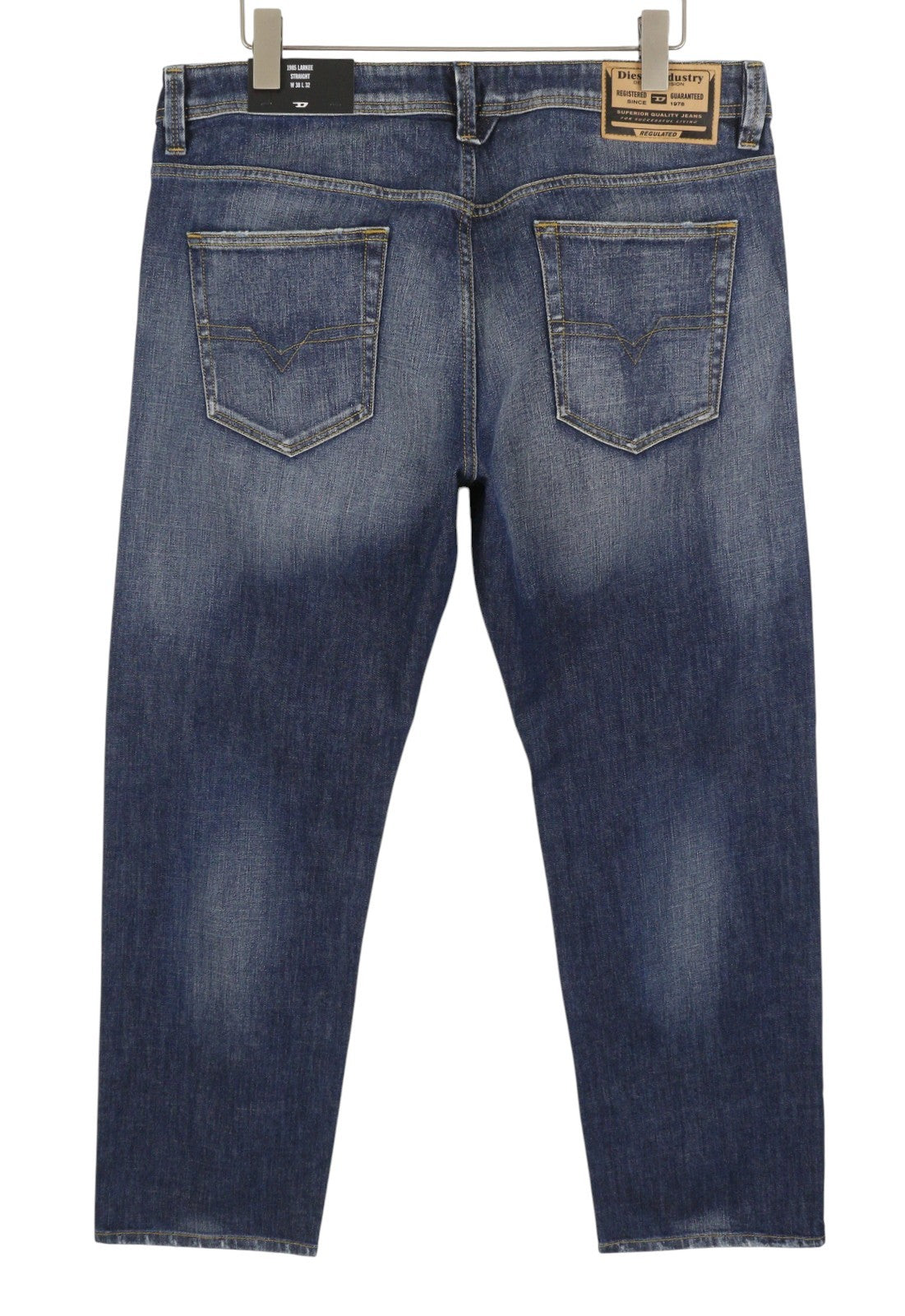 DIESEL 1985 Larkee R917X Men Jeans W38/L32 Blue Whiskers Faded Straight RRP195
