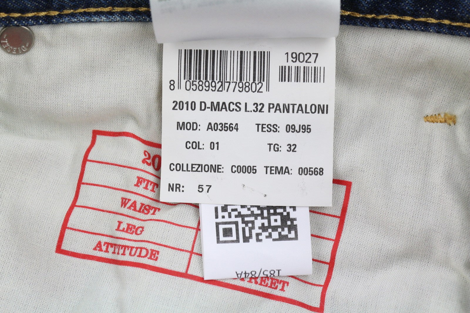 DIESEL 2010 D-Macs 09J95 Men Jeans W32/L32 Blue Distress Loose Straight RRP275