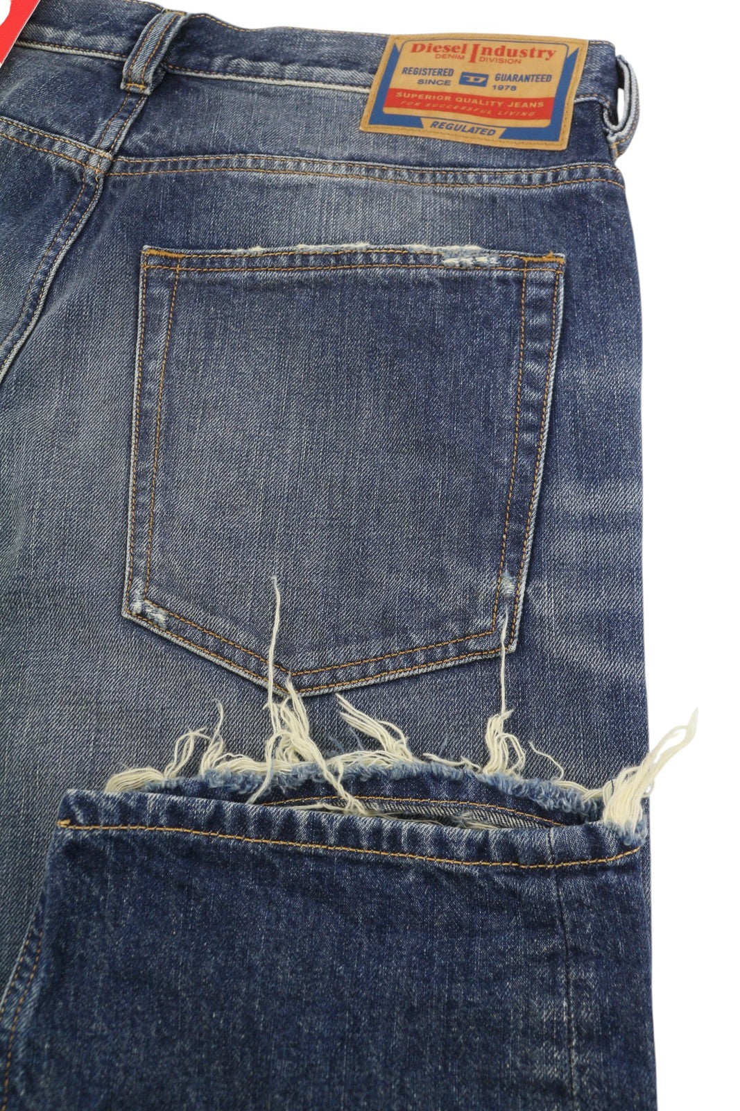 DIESEL 2010 D-Macs 09J95 Men Jeans W32/L32 Blue Distress Loose Straight RRP275