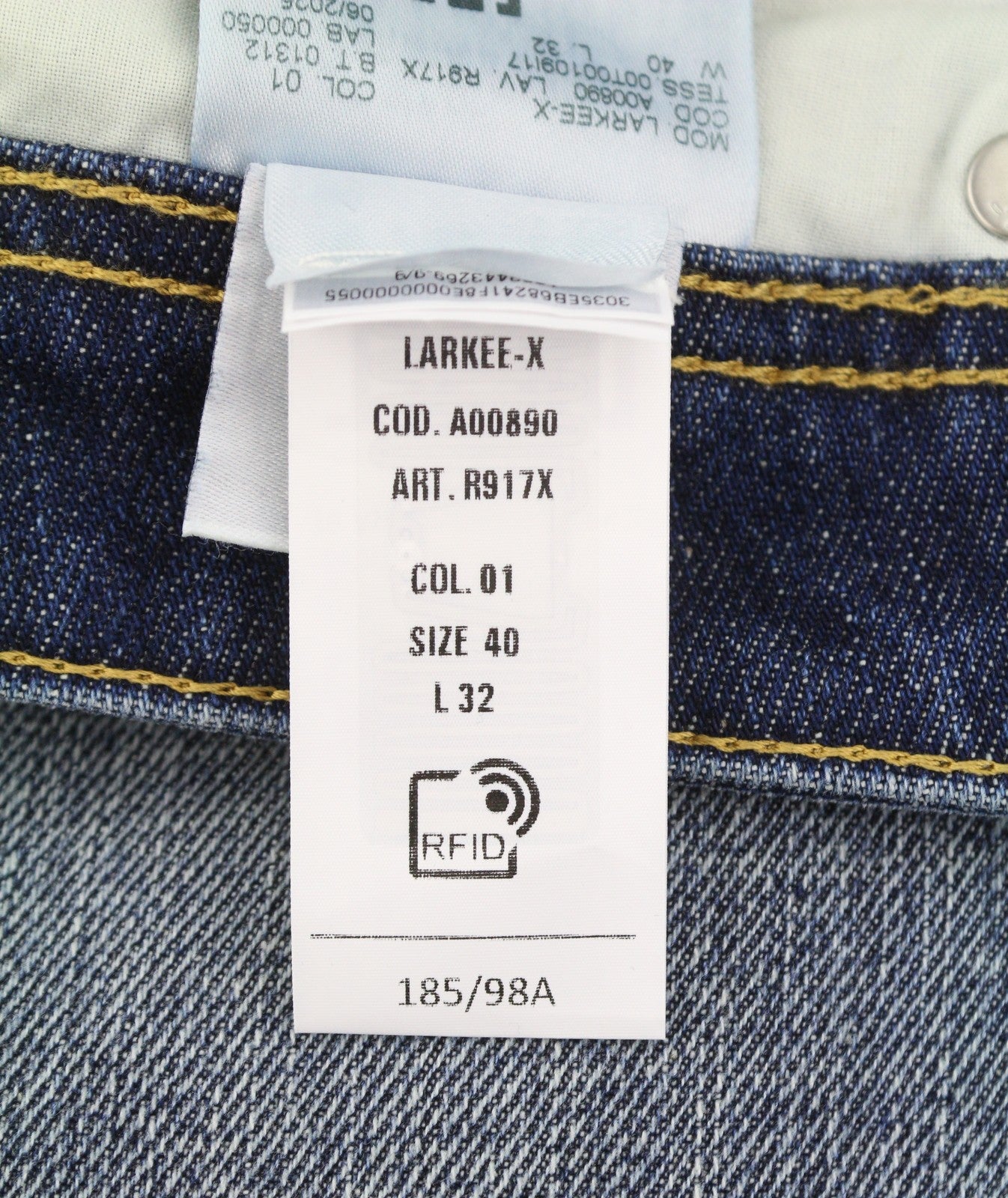 DIESEL 1985 Larkee R917X Men Jeans W40/L32 Blue Whiskers Faded Straight RRP195