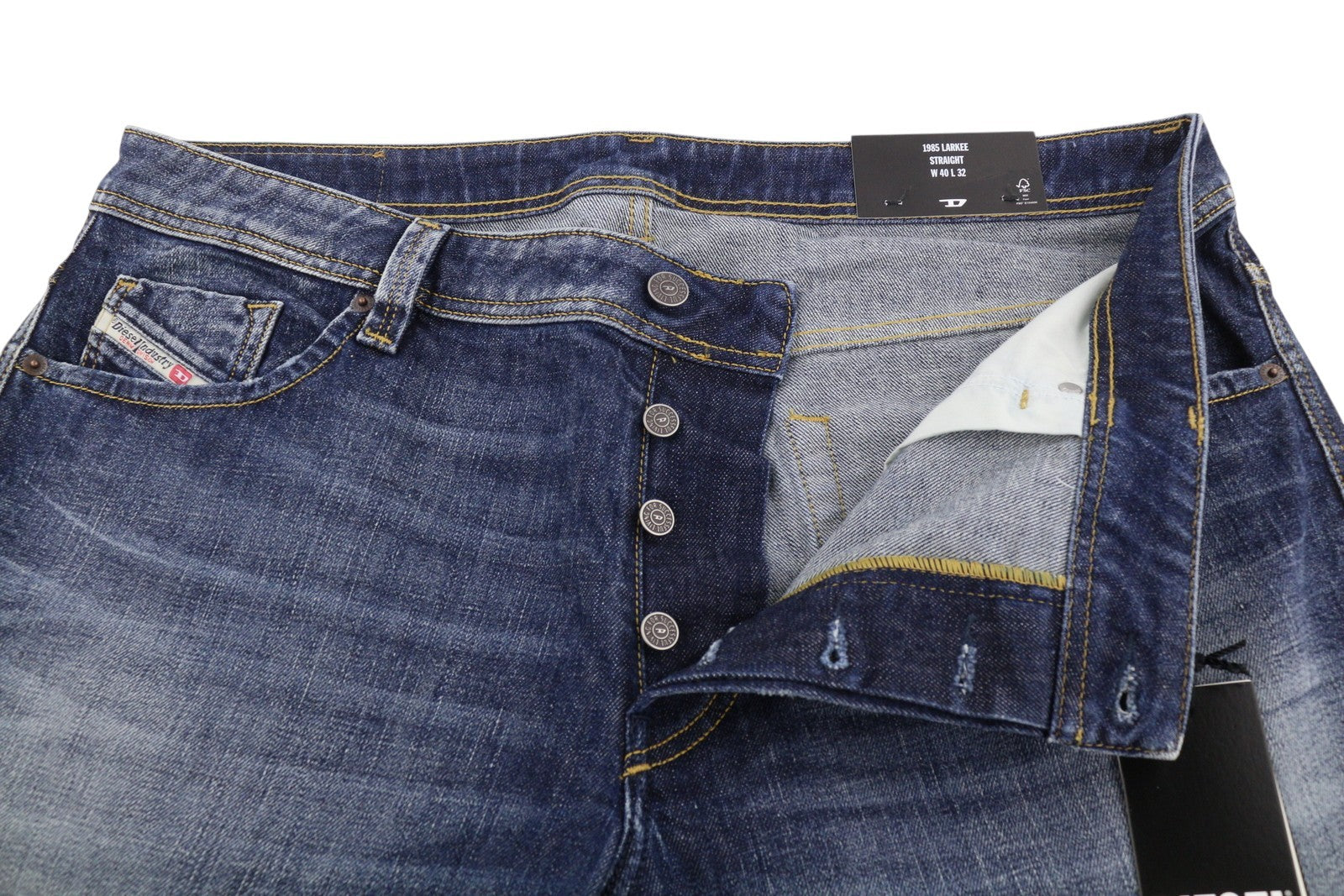 DIESEL 1985 Larkee R917X Men Jeans W40/L32 Blue Whiskers Faded Straight RRP195
