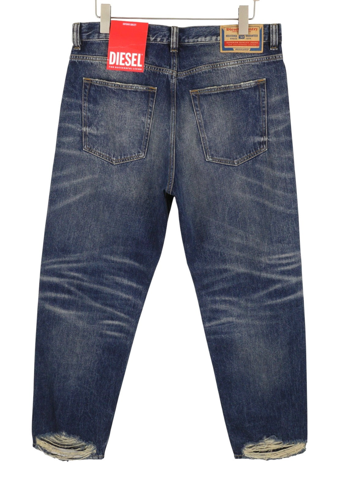 DIESEL 2010 D-Macs 09J95 Men Jeans W34/L32 Blue Distress Loose Straight RRP275