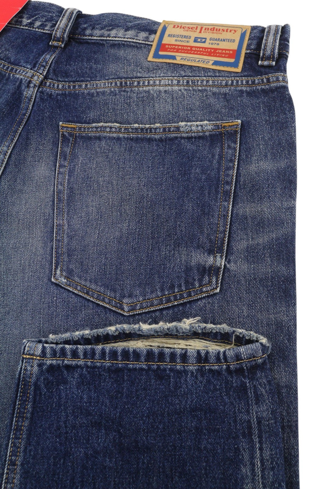 DIESEL 2010 D-Macs 09J95 Men Jeans W34/L32 Blue Distress Loose Straight RRP275