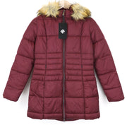 TUCANO URBANO Furbet Women Jacket XS Red Thermal Padded Lined Faux Fur Hooded