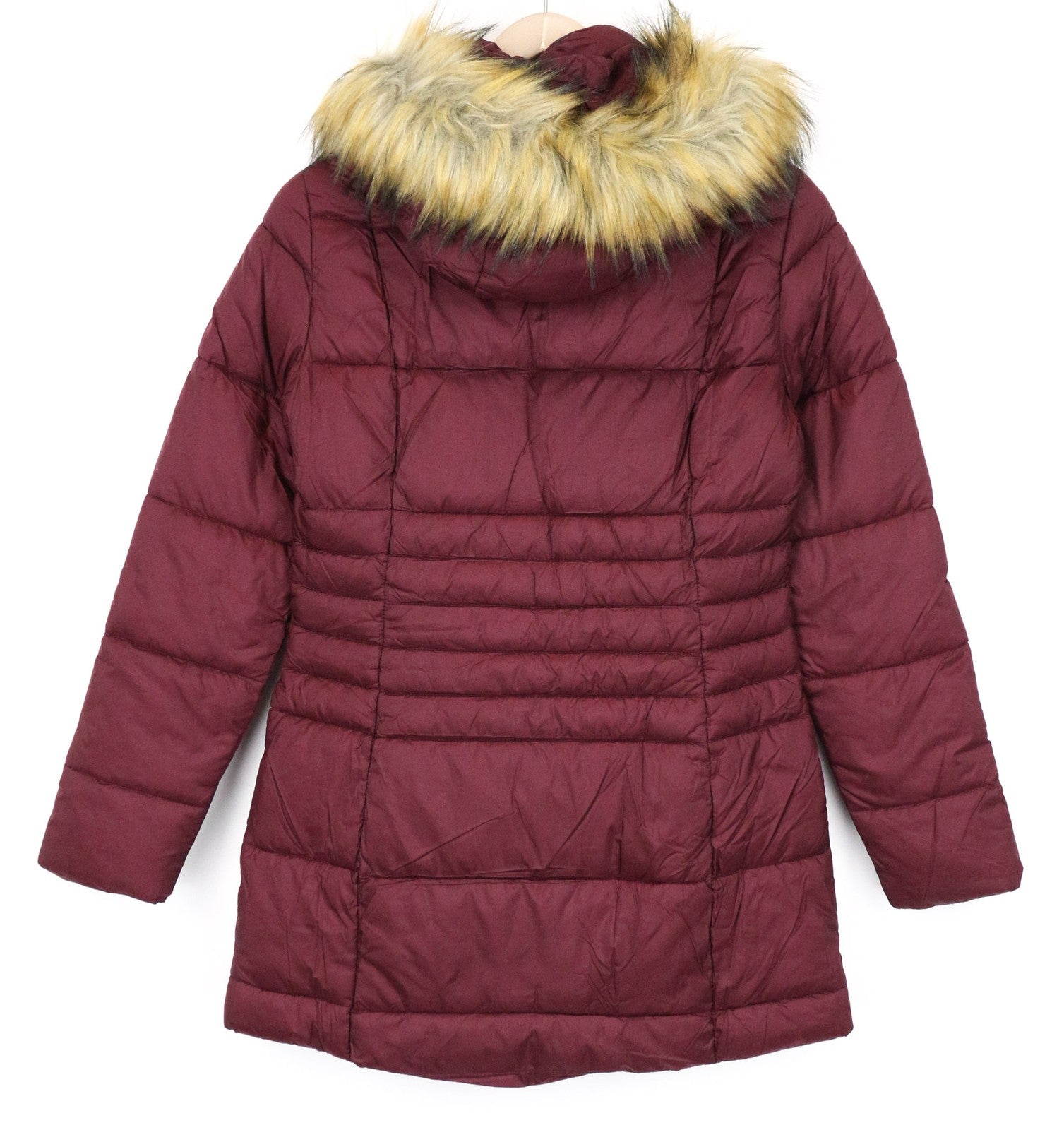 TUCANO URBANO Furbet Women Jacket XS Red Thermal Padded Lined Faux Fur Hooded