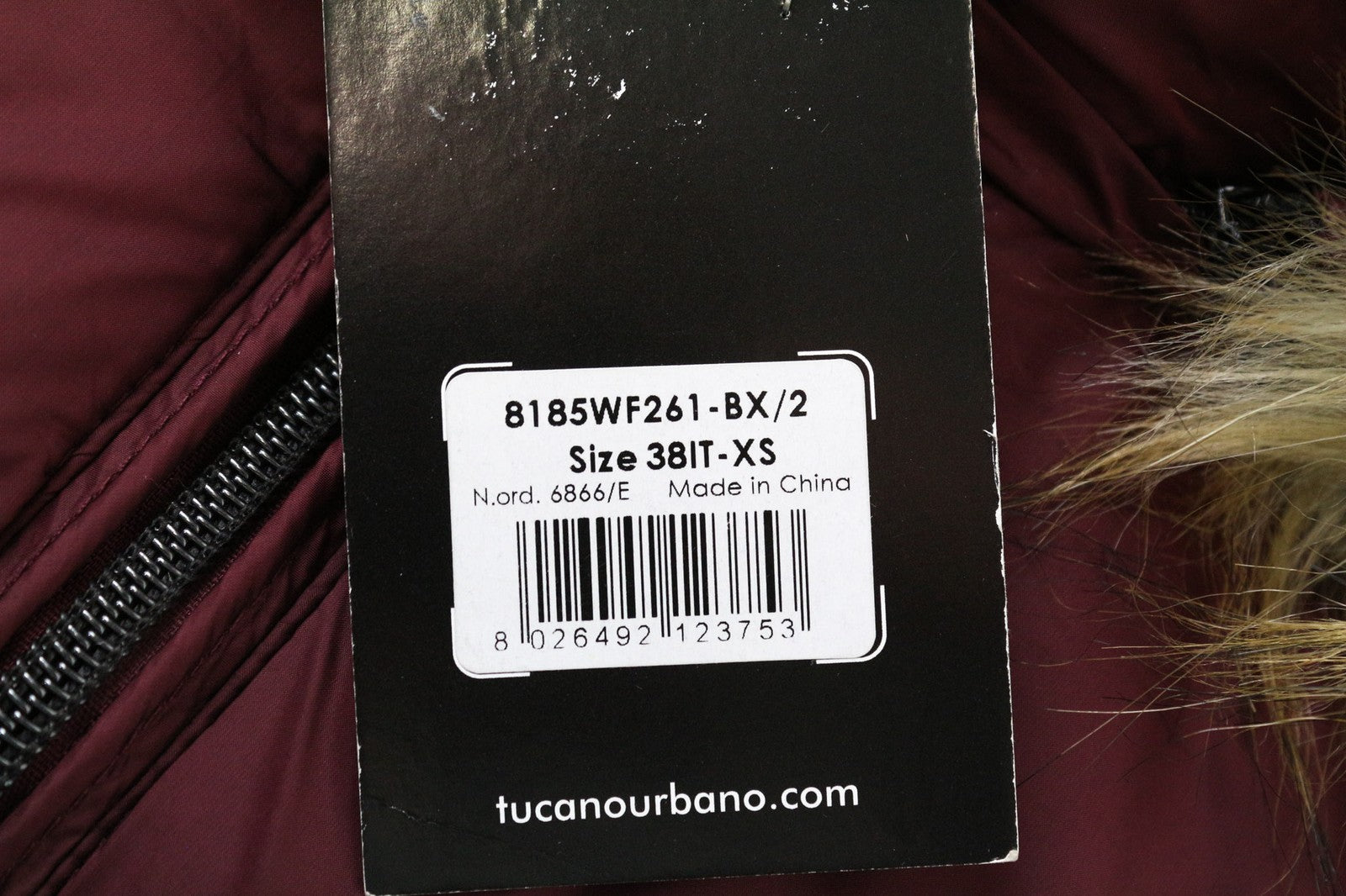 TUCANO URBANO Furbet Women Jacket XS Red Thermal Padded Lined Faux Fur Hooded