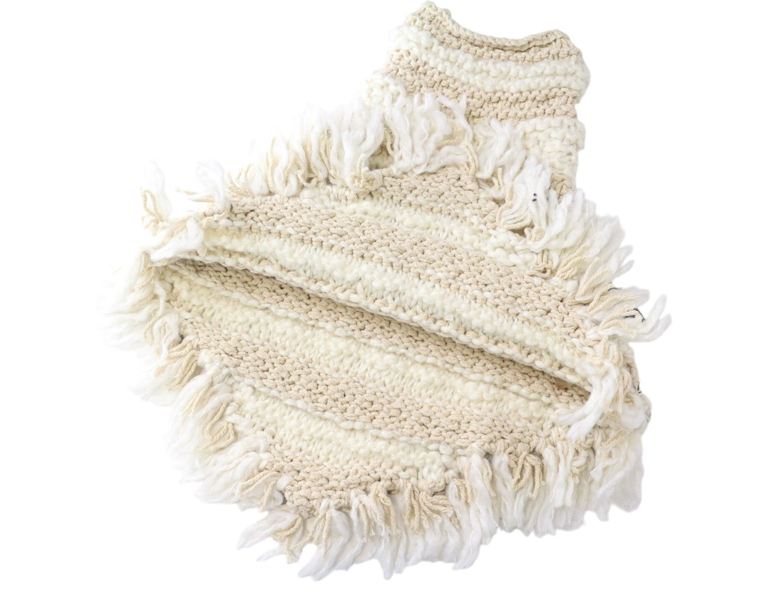 SCOTCH & SODA Ams Couture Women Scarf OS Beige Striped Knitted Tassels Pull On