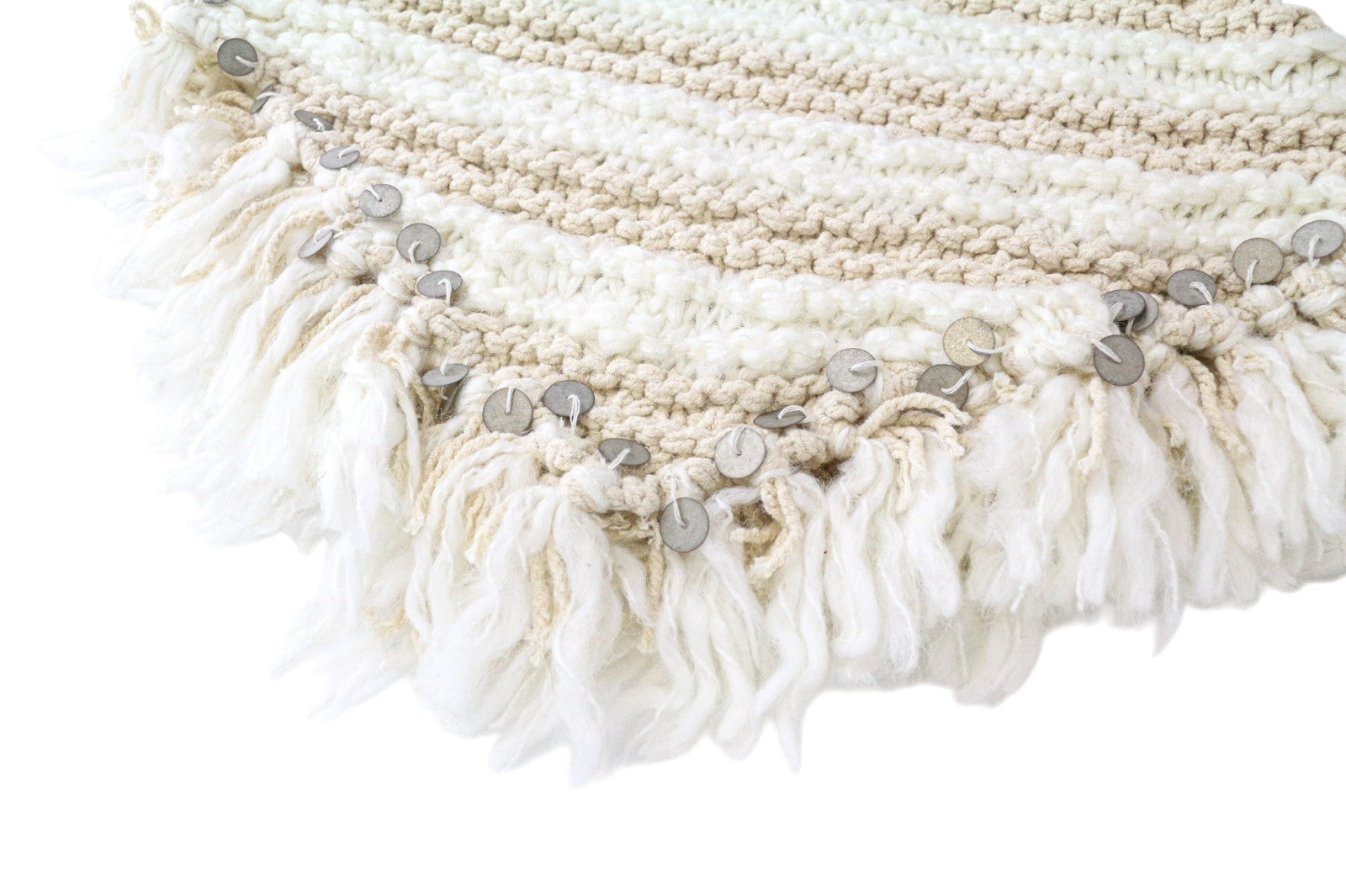 SCOTCH & SODA Ams Couture Women Scarf OS Beige Striped Knitted Tassels Pull On