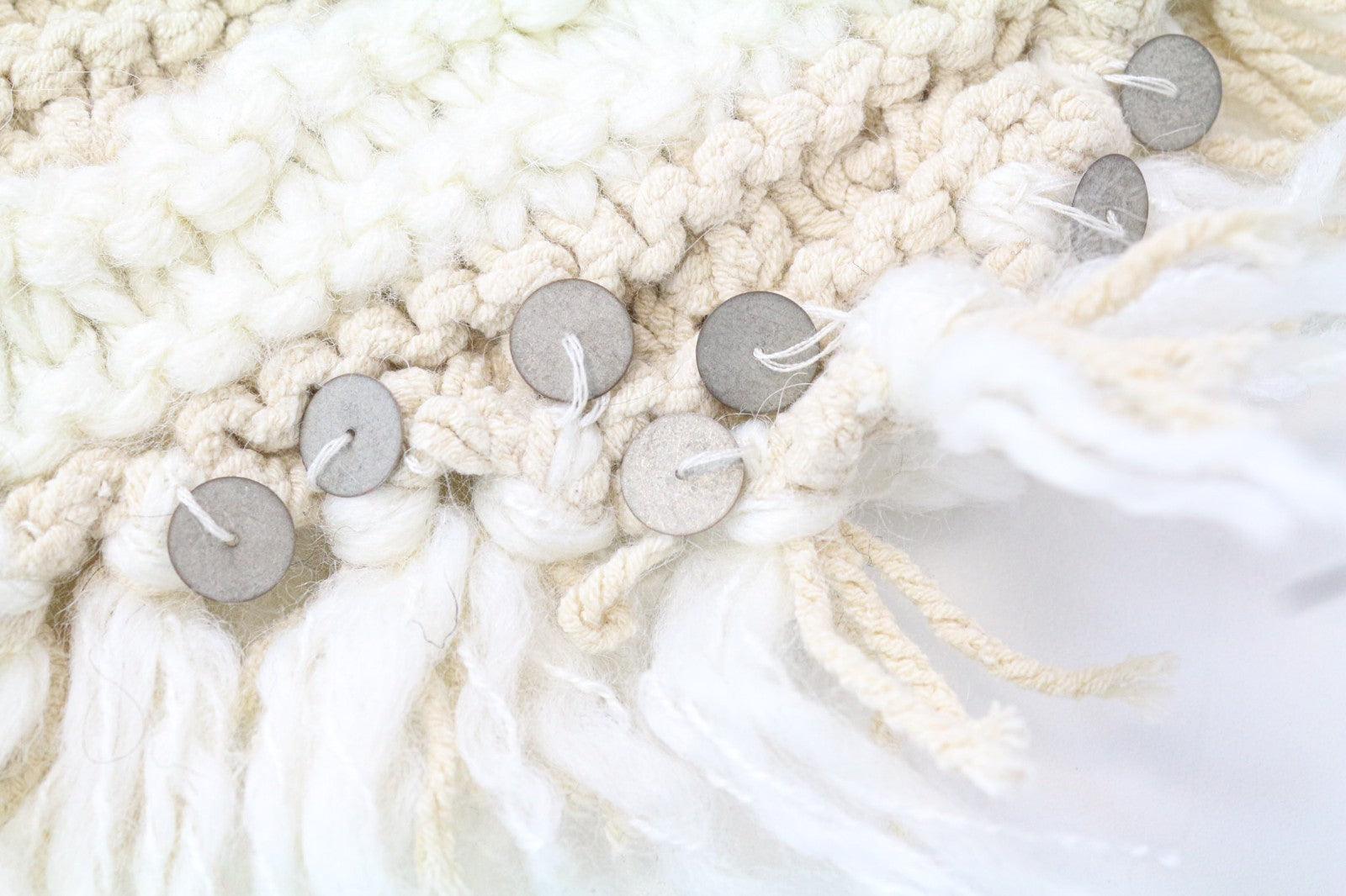 SCOTCH & SODA Ams Couture Women Scarf OS Beige Striped Knitted Tassels Pull On