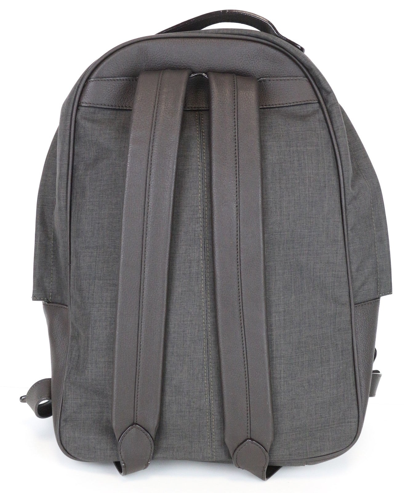 SUITSUPPLY Men Backpack OS Grey Brown Leather Detail Adjustable Straps Backpack