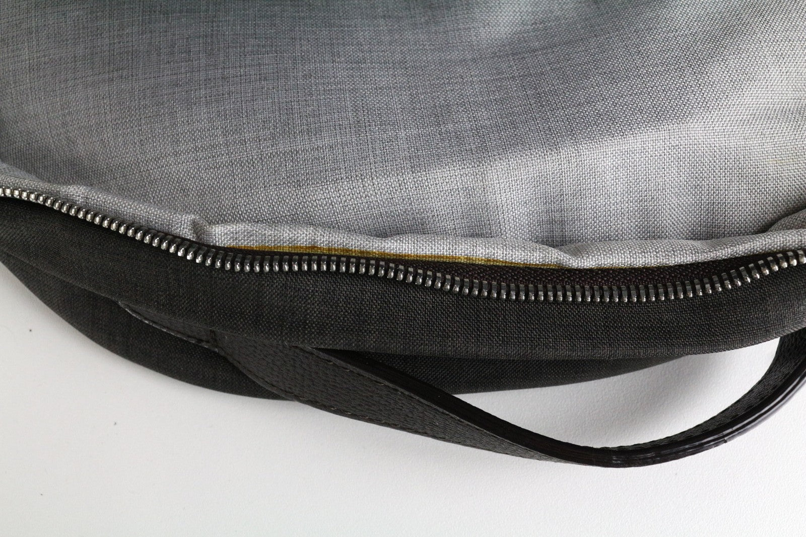 SUITSUPPLY Men Backpack OS Grey Brown Leather Detail Adjustable Straps Backpack