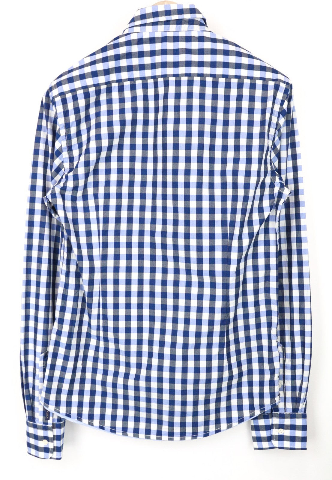 SCOTCH & SODA Men Shirt S Blue Gingham Check Print Button Up Cotton Classic