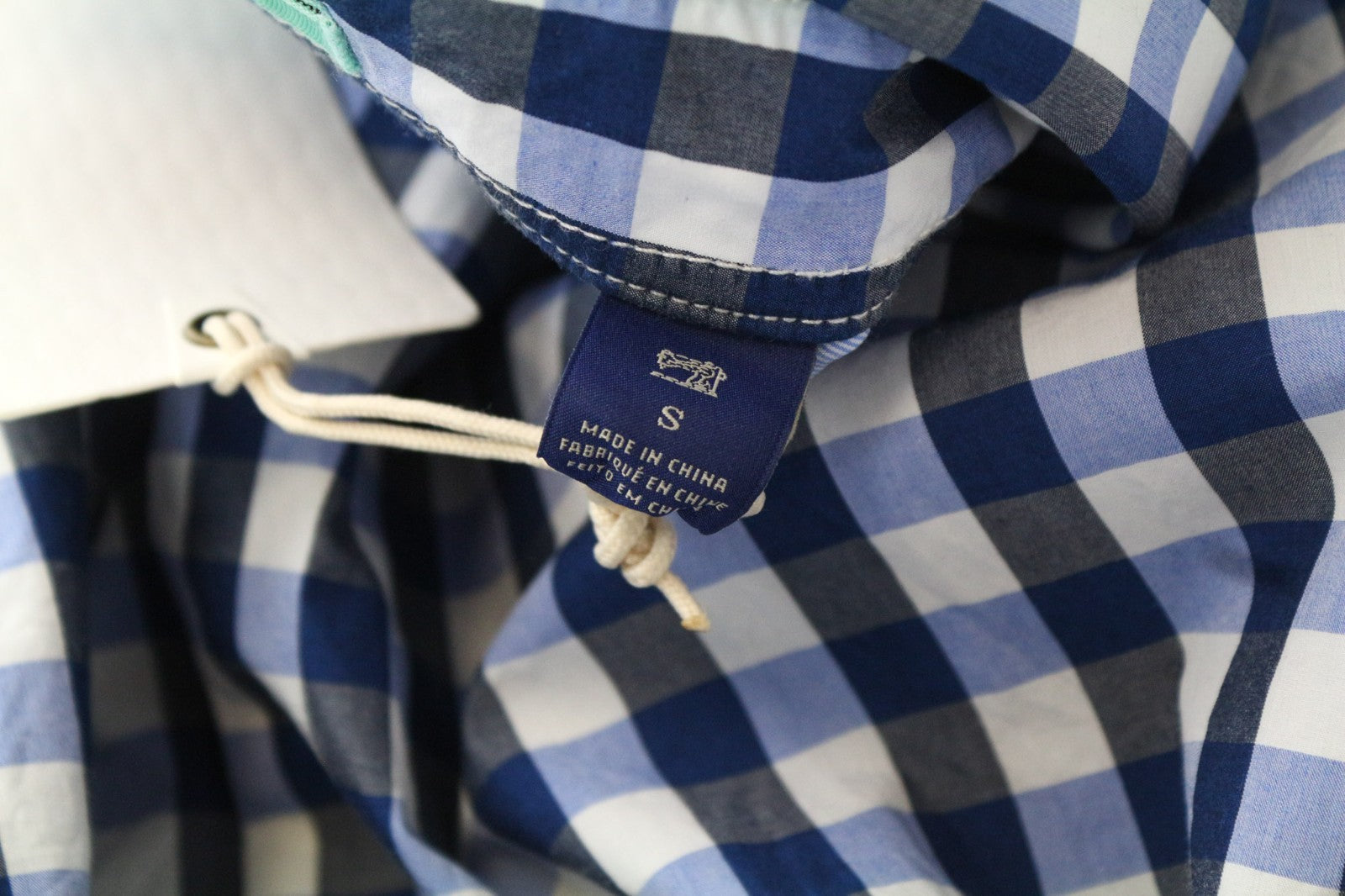 SCOTCH & SODA Men Shirt S Blue Gingham Check Print Button Up Cotton Classic