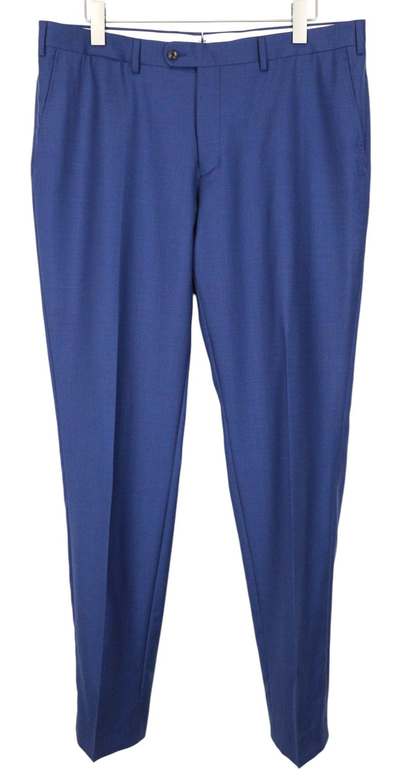 SUITSUPPLY Lazio Men Suit UK48S Mid Blue 2-Piece Slim Cut Sharkskin Pure Wool