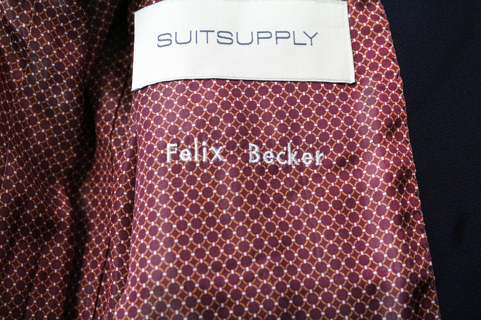 SUITSUPPLY La Spalla Men Suit UK38R Traveller Navy 2-Piece Slim Melange Wool