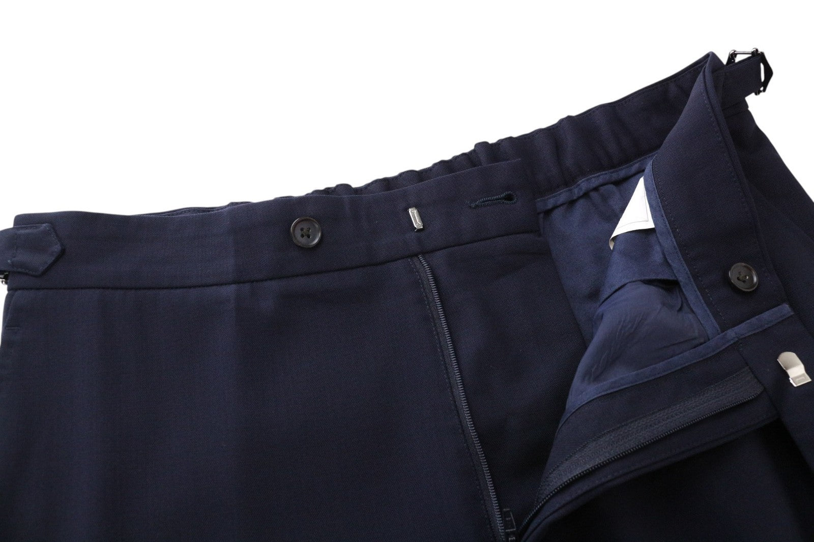 SUITSUPPLY La Spalla Men Suit UK38R Traveller Navy 2-Piece Slim Melange Wool