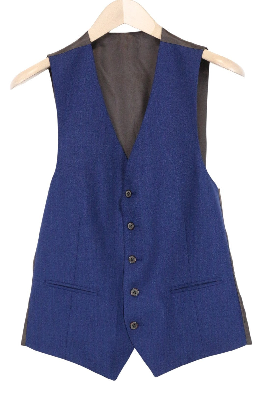 SUITSUPPLY Ferrara Men Suit UK36R Blue 2-Piece Slim Melange Flat-Front Wool