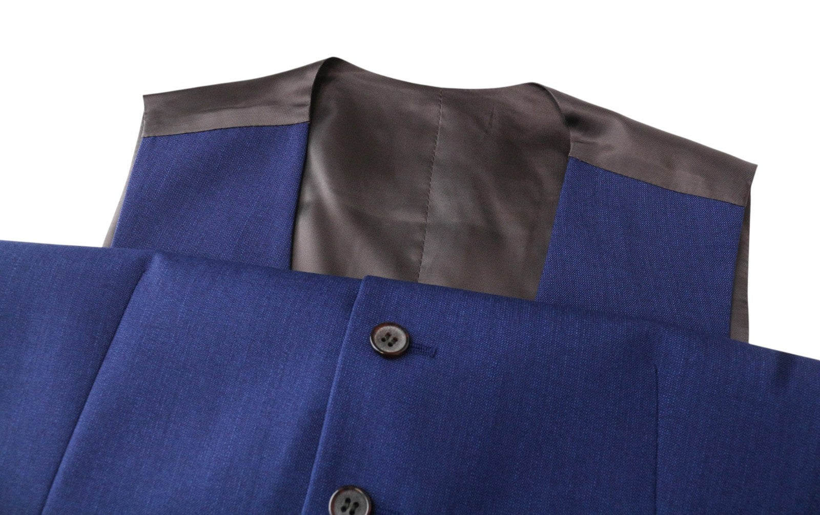 SUITSUPPLY Ferrara Men Suit UK36R Blue 2-Piece Slim Melange Flat-Front Wool
