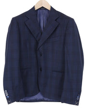 SUITSUPPLY La Spalla Men Blazer UK38S Blue Slim Checked Pure Wool S130s Classic