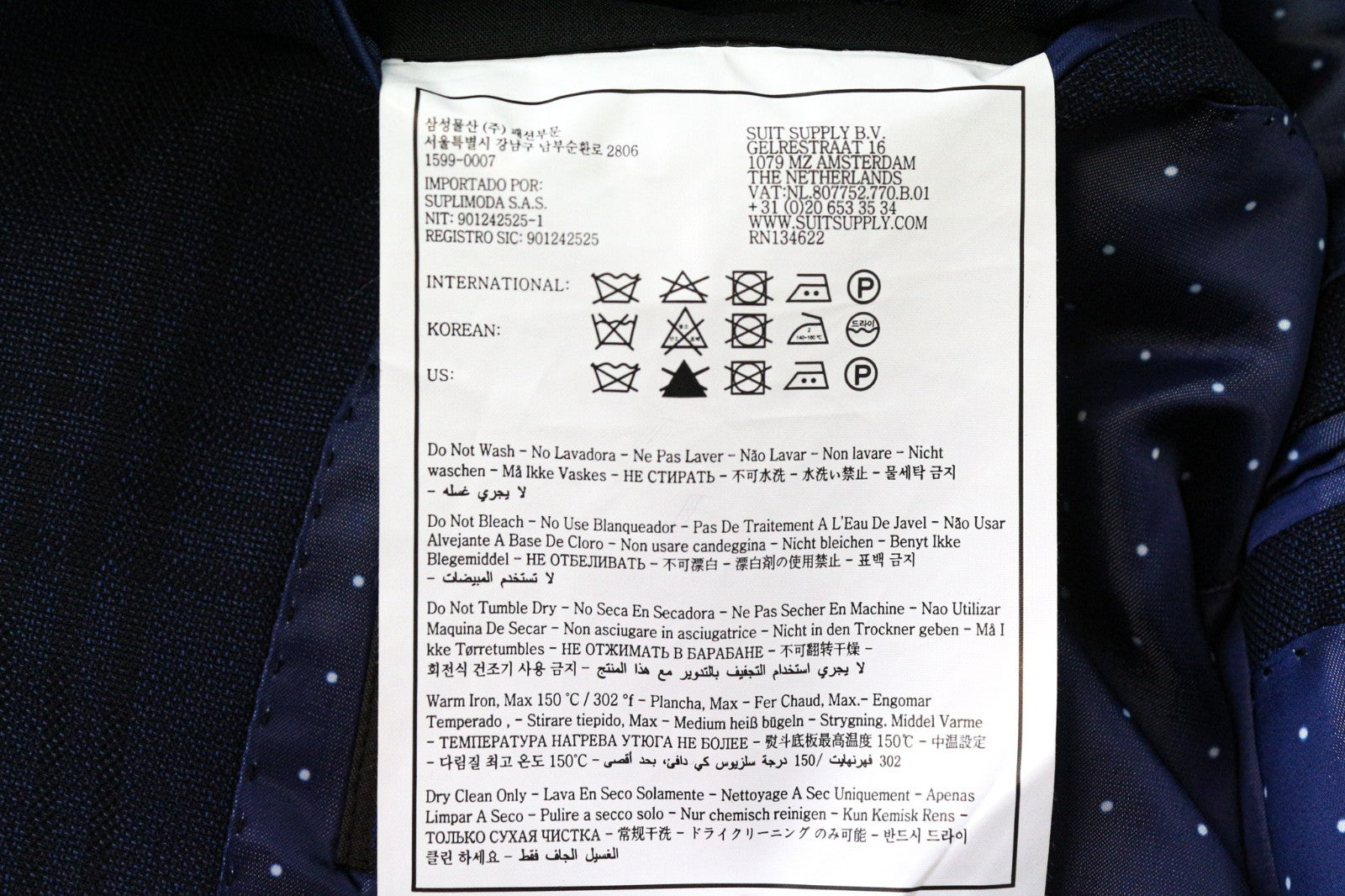 SUITSUPPLY La Spalla Men Blazer UK38S Blue Slim Checked Pure Wool S130s Classic