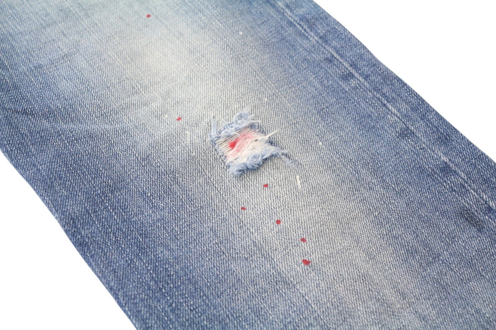 TAKESHY KUROSAWA TK72 Men Jeans W30 Blue Non-Stretch Distressed Slim Tapered