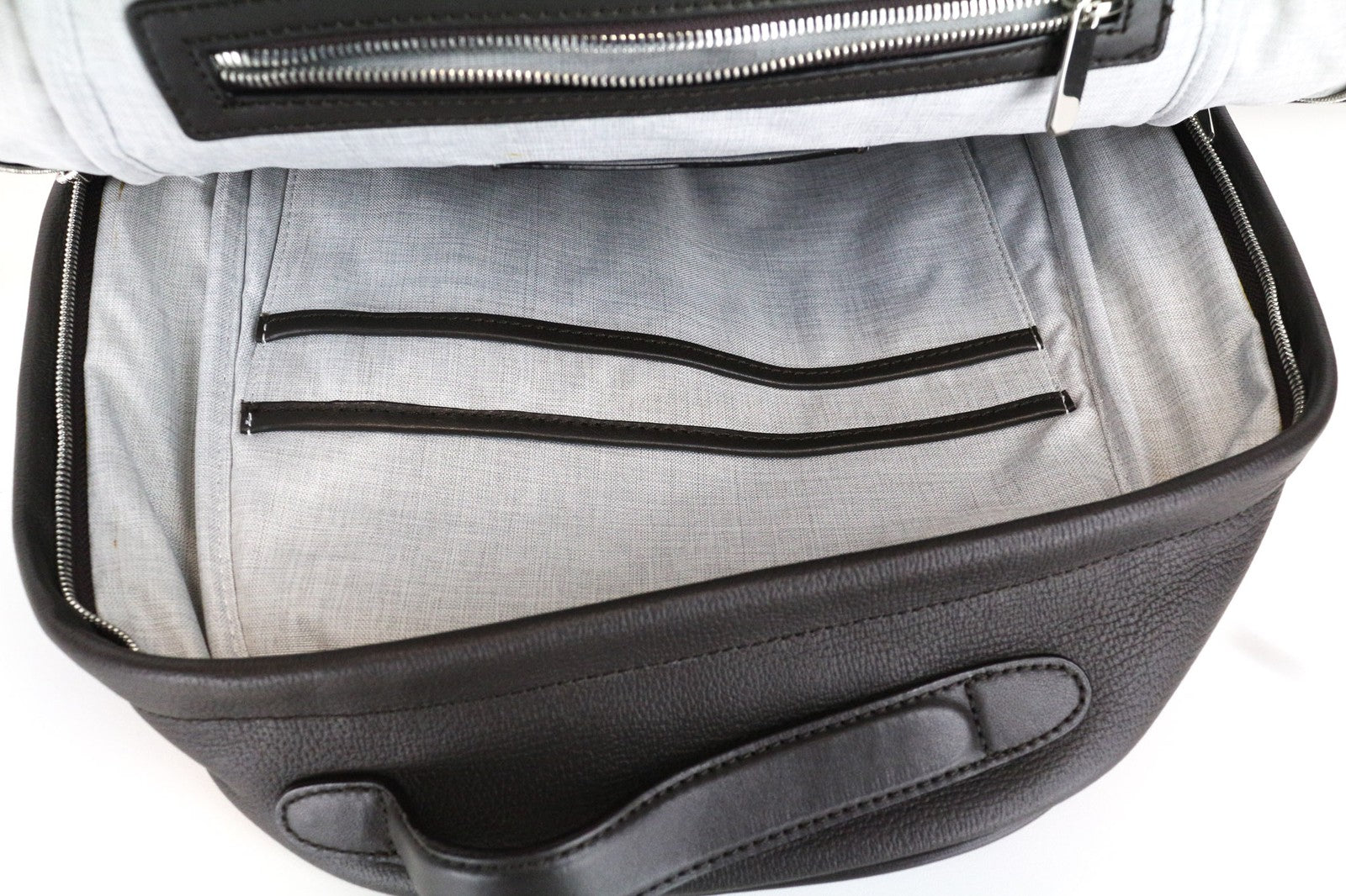 SUITSUPPLY Men Bag One Size Dark Brown Grained Calf Leather Adjustable Backpack