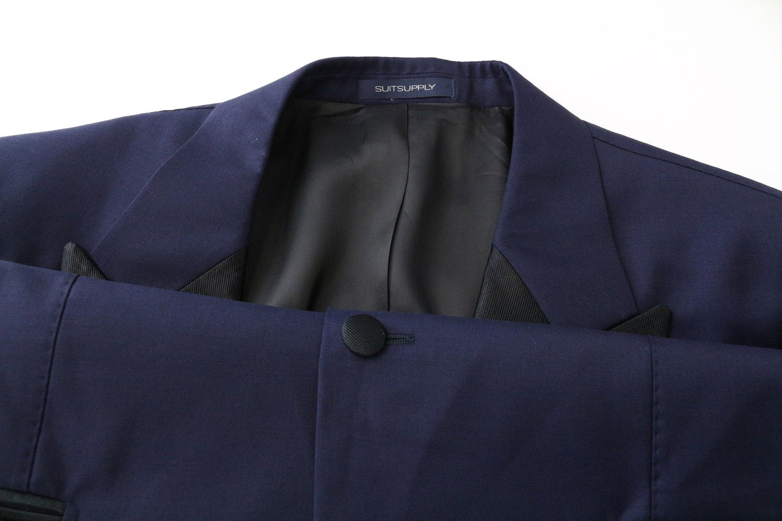 SUITSUPPLY Lazio Tuxedo Men Suit UK40R Slim Pure Wool Super 130's Blue 3 Piece