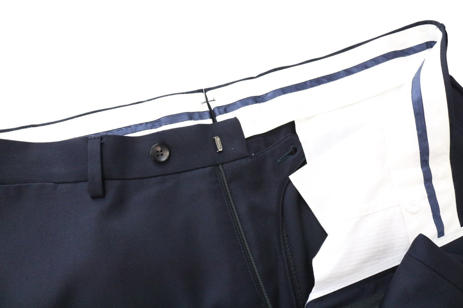 SUITSUPPLY Ferrara Men Suit UK46L Trousers Waistcoat Wool Navy Blue 2 Piece