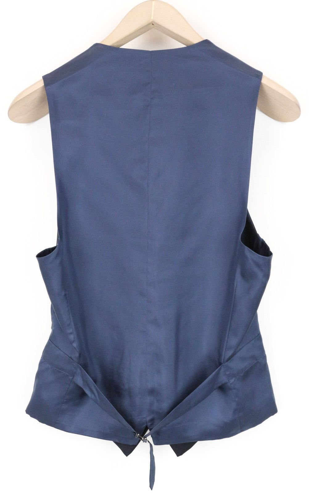 SUITSUPPLY Ferrara Men Waistcoat UK32R Blue Pure Wool Single-Breasted V-Neck