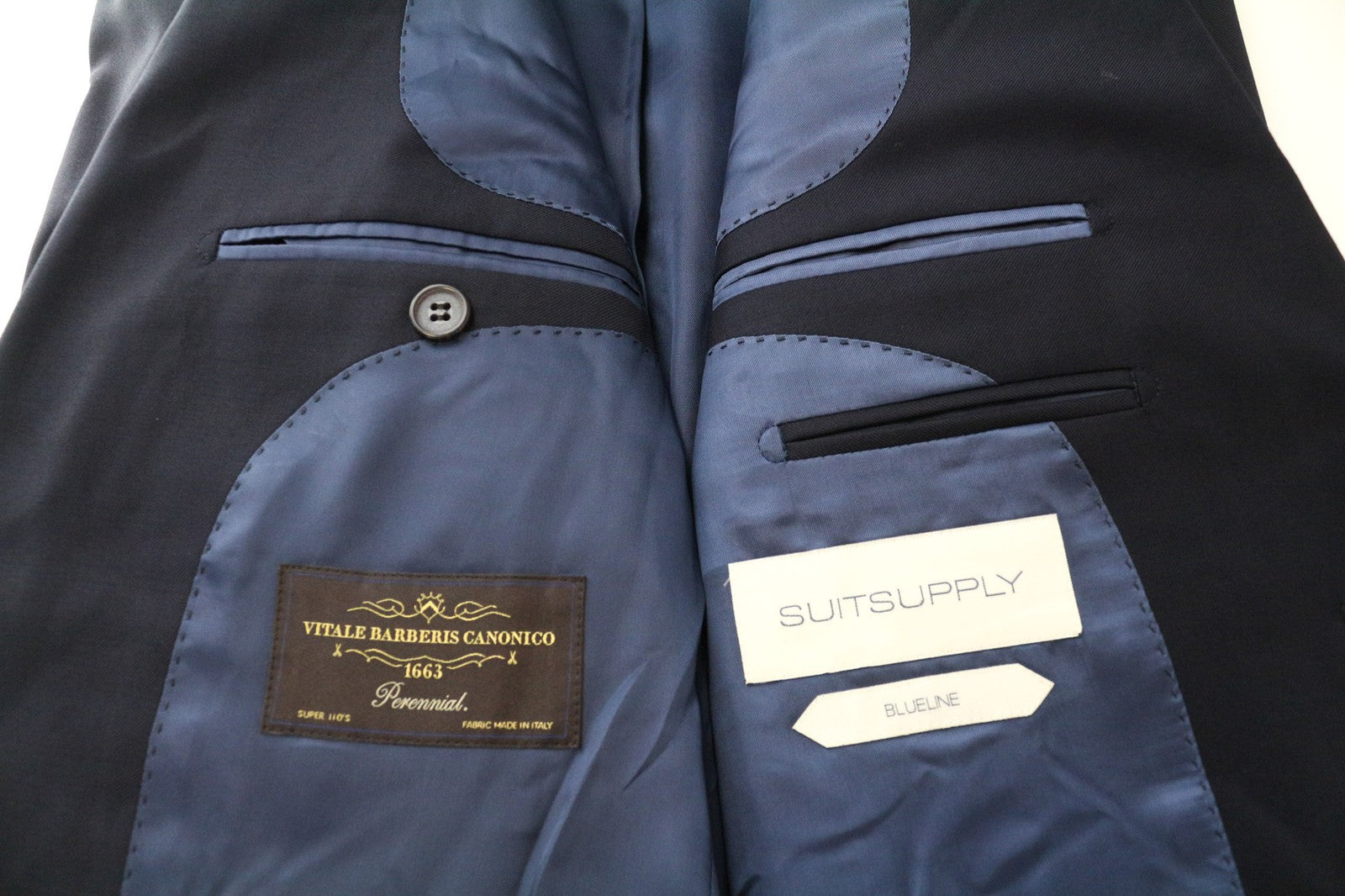 SUITSUPPLY Lazio Men Blazer UK36L Navy Blue Pure Wool Single-Breasted Lined