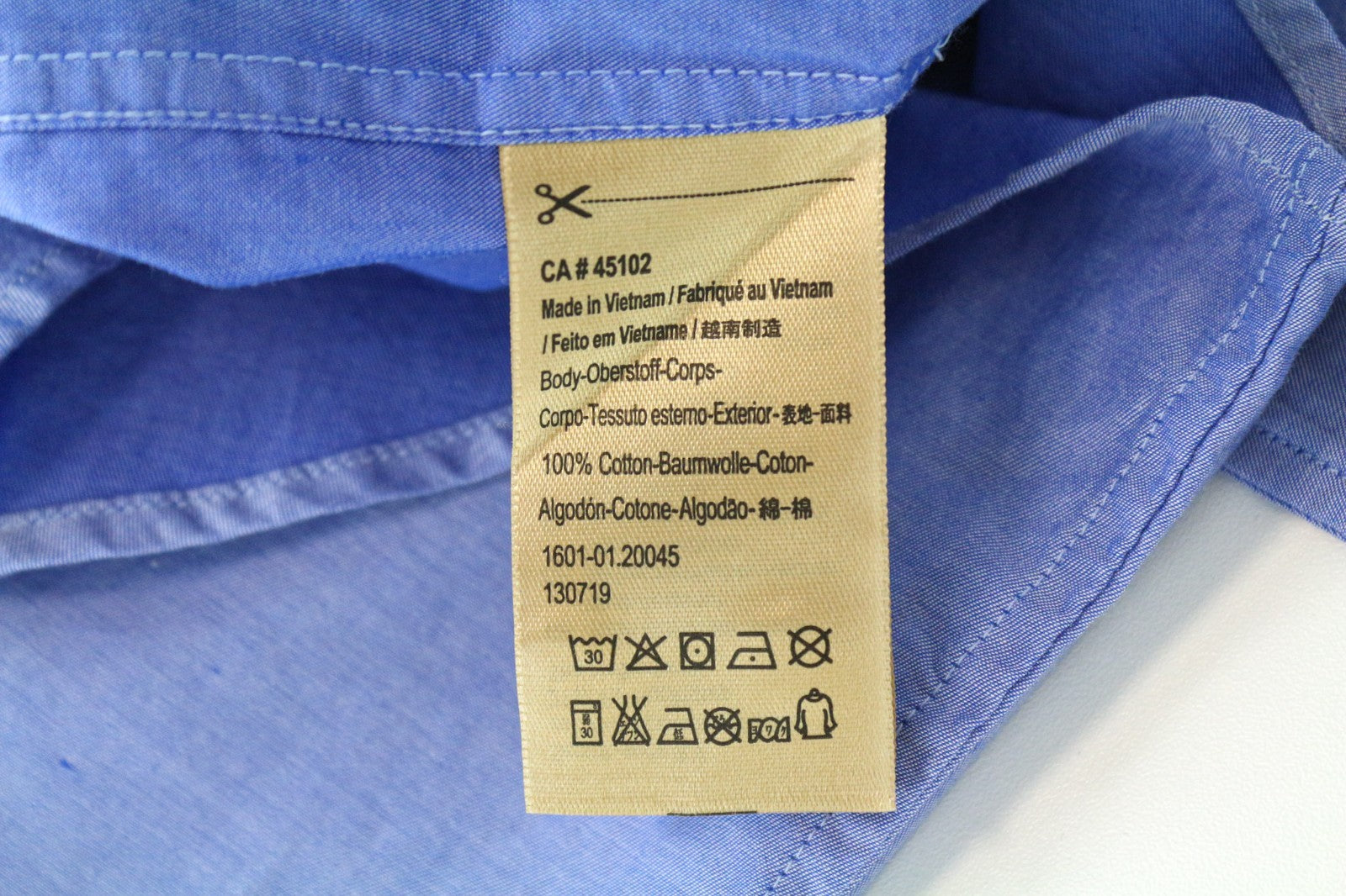 SCOTCH & SODA Ams Couture Men Shirt S Blue Pure Cotton Slim Long Sleeved Formal