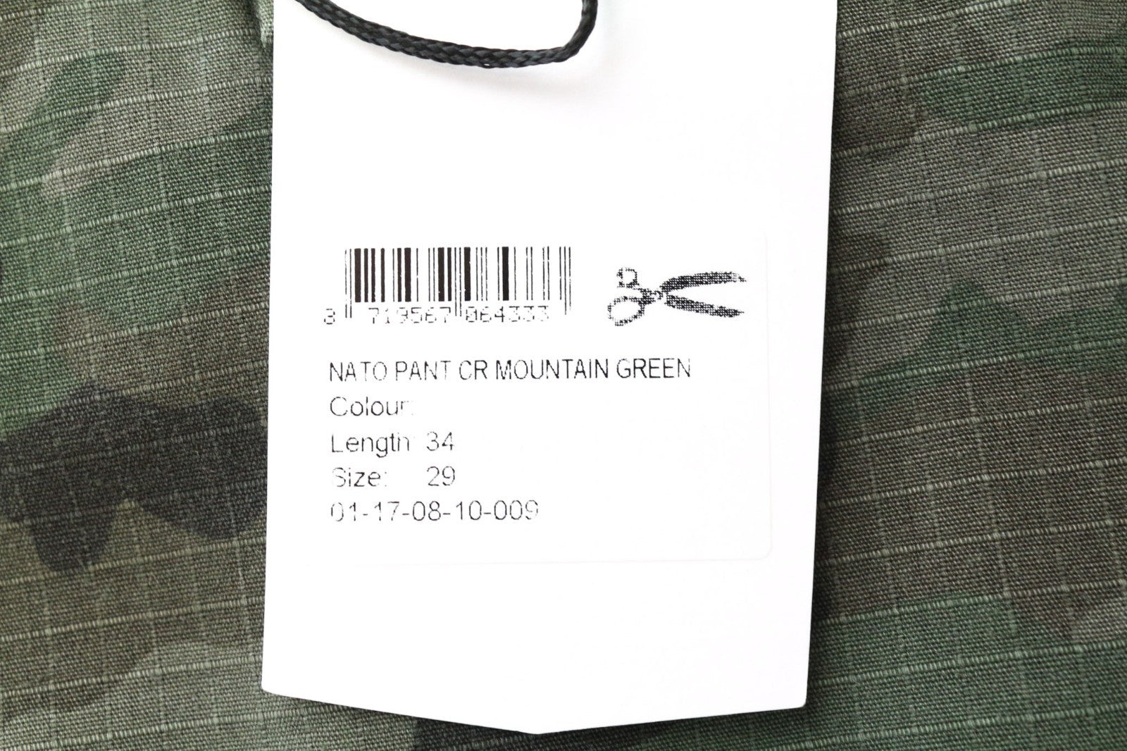 DENHAM Nato Men Trousers W29/L34 Pure Cotton Green Camouflage Pattern Cargo