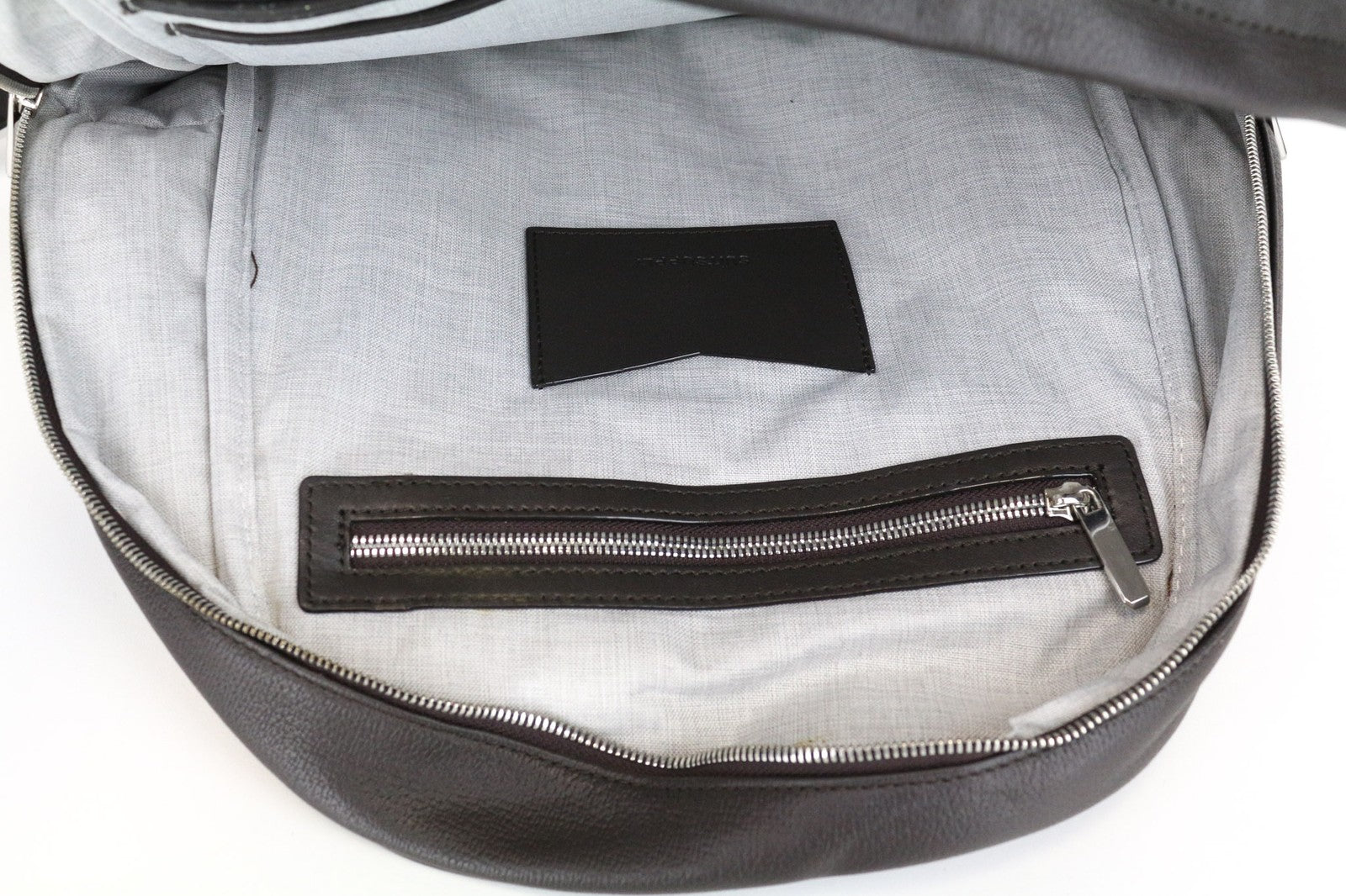 SUITSUPPLY Men Bag OS Brown Calf Leather Adjustable Straps Casual Backpack