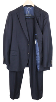SUITSUPPLY Lazio Blueline Men Suit UK52R Pleated Classic Blue Pure Wool 2 Piece