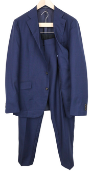SUITSUPPLY La Spalla Men Suit UK44R Lined Formal Blue Pure Wool 2 Piece