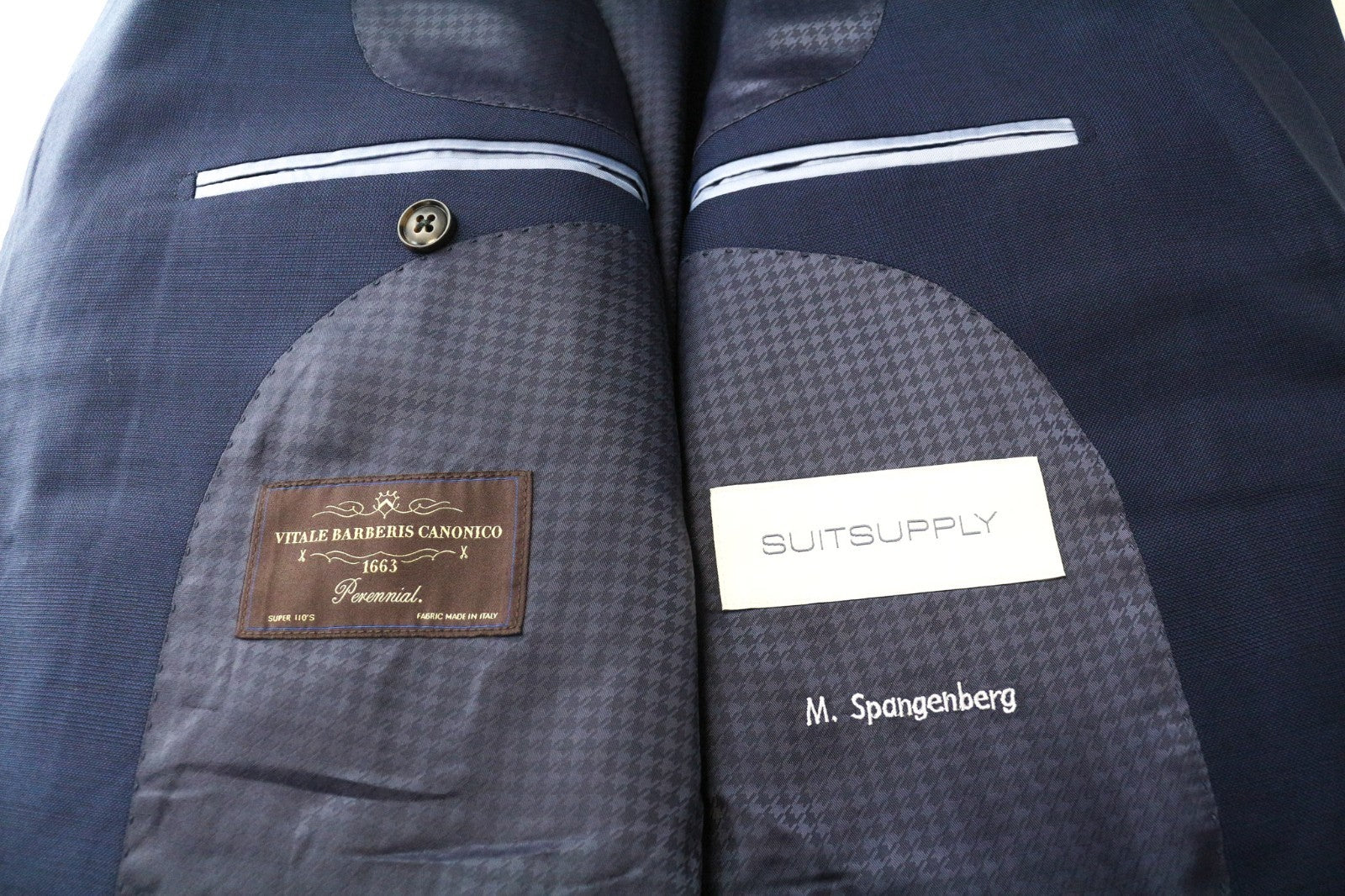 SUITSUPPLY La Spalla Men Suit UK44R Lined Formal Blue Pure Wool 2 Piece