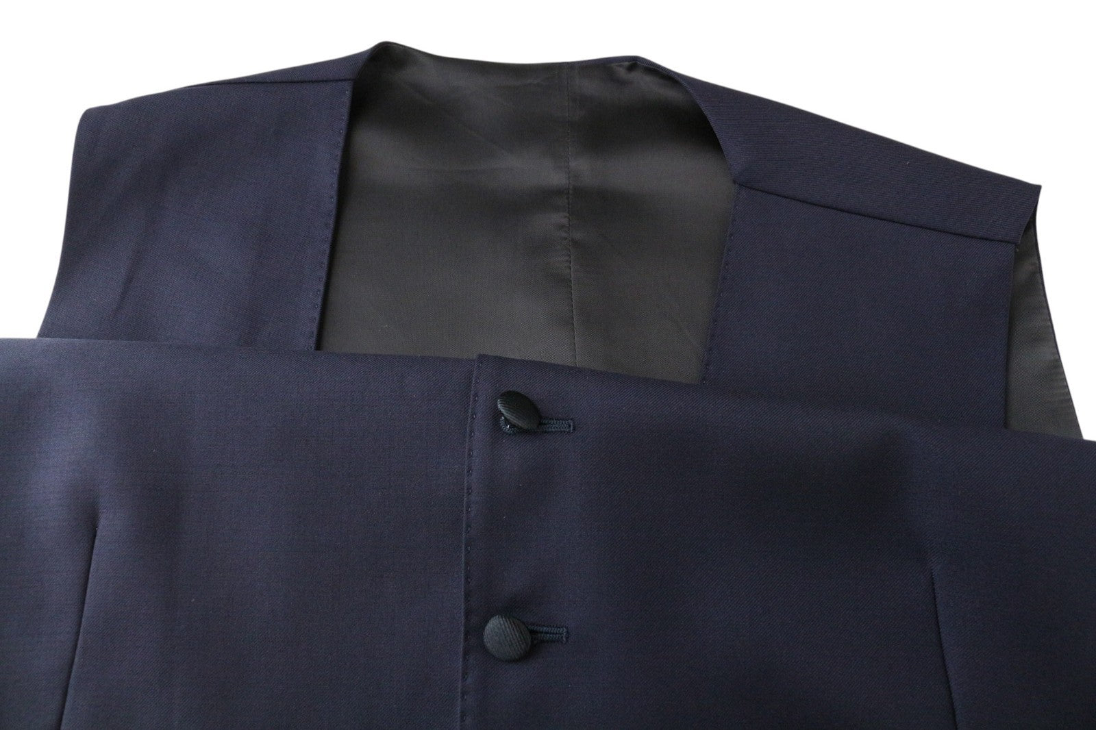 SUITSUPPLY Ferrara Men Suit UK42S Trousers Waistcoat Navy Blue Wool 2 Piece