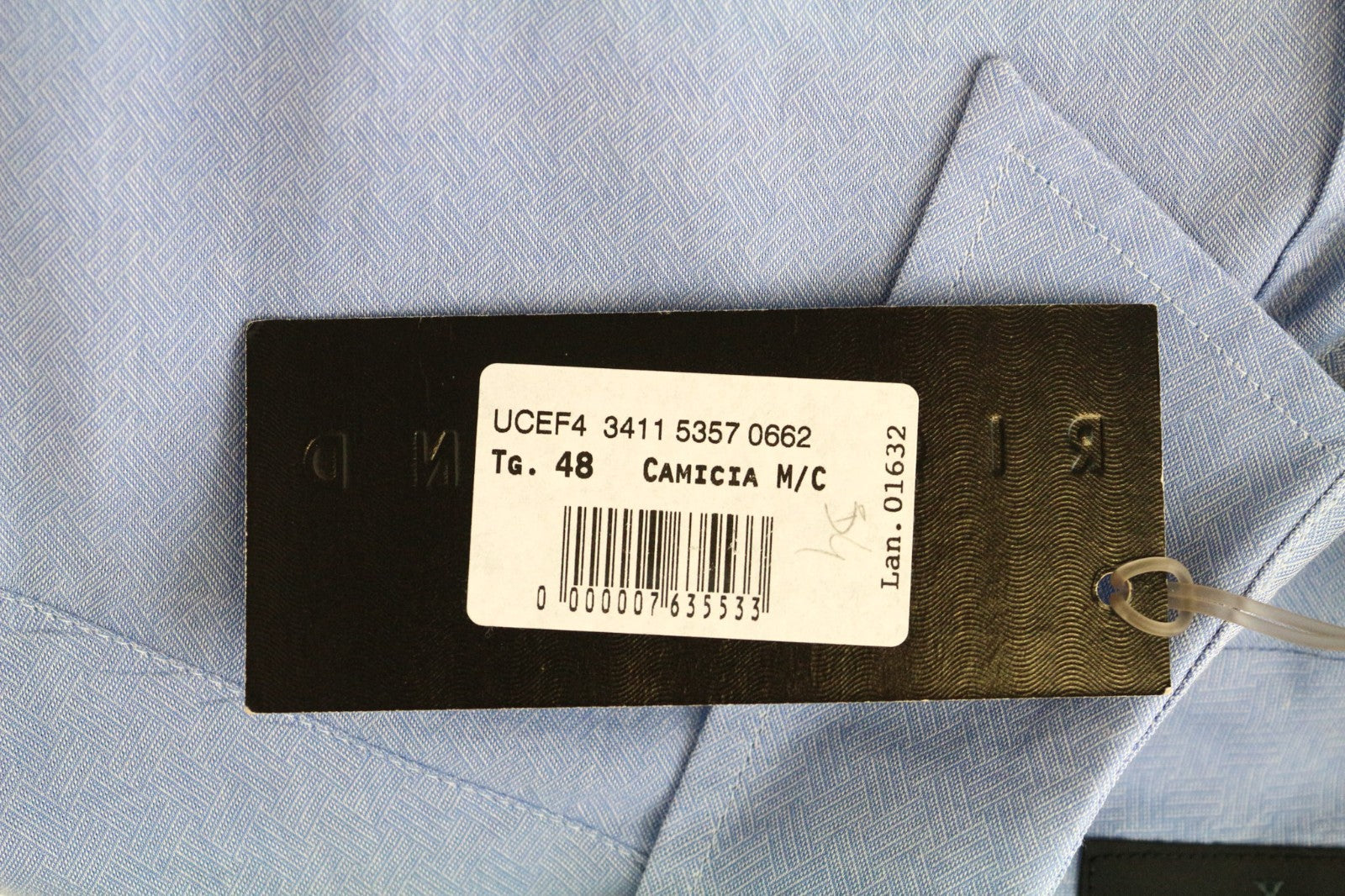 RICHMOND Men Shirt 48 M Blue Pure Cotton Short Sleeved Button-Up Collared