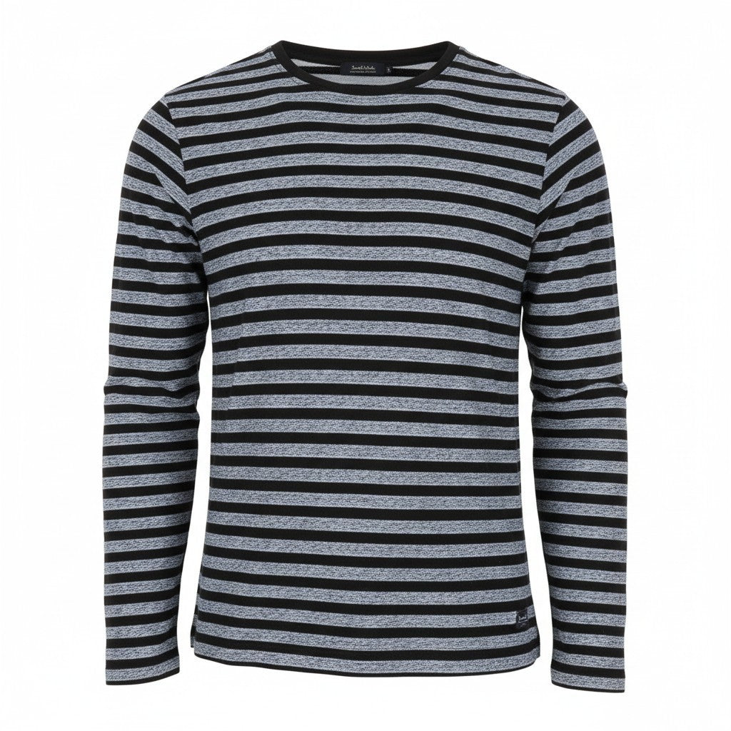SCOTCH & SODA Ams Couture Men Sweatshirt S Blue Pure Cotton Striped Long Sleeve