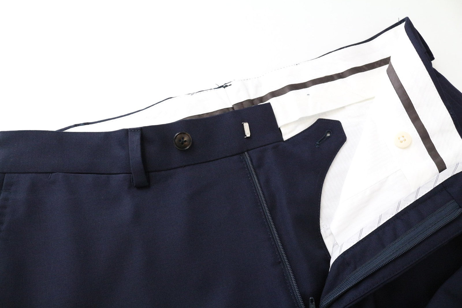 SUITSUPPLY Brescia Men Trousers UK36R Blue Pure Wool Pleated Lined Formal
