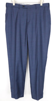 SUITSUPPLY Sienna Men Trousers UK44R Blue Pure Wool Pleated Classic Lined