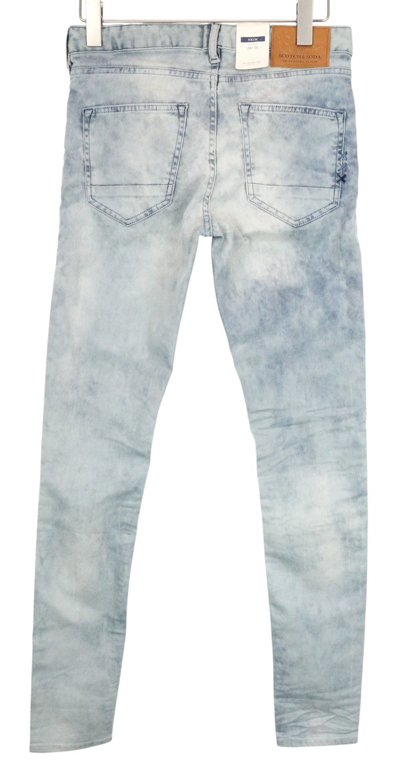 SCOTCH & SODA Skim Men Jeans W29/L34 Skinny Fit Cotton Stretch Blue Washed